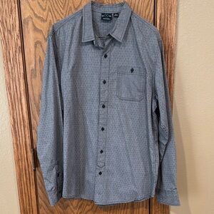 Men's Gray Button-Up Shirt Burnside Large